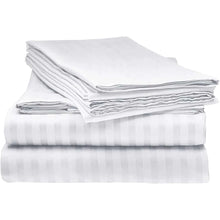 Load image into Gallery viewer, 100% Pure Linen White Hotel Bedding White Stripe Flat Sheet Cotton And King Size Comforter Set Luxury Bed Bedding