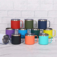 Load image into Gallery viewer, 12oz 14oz Double Wall Vacuum Travel Mug Stainless Steel Insulated Coffee Mug with Handle